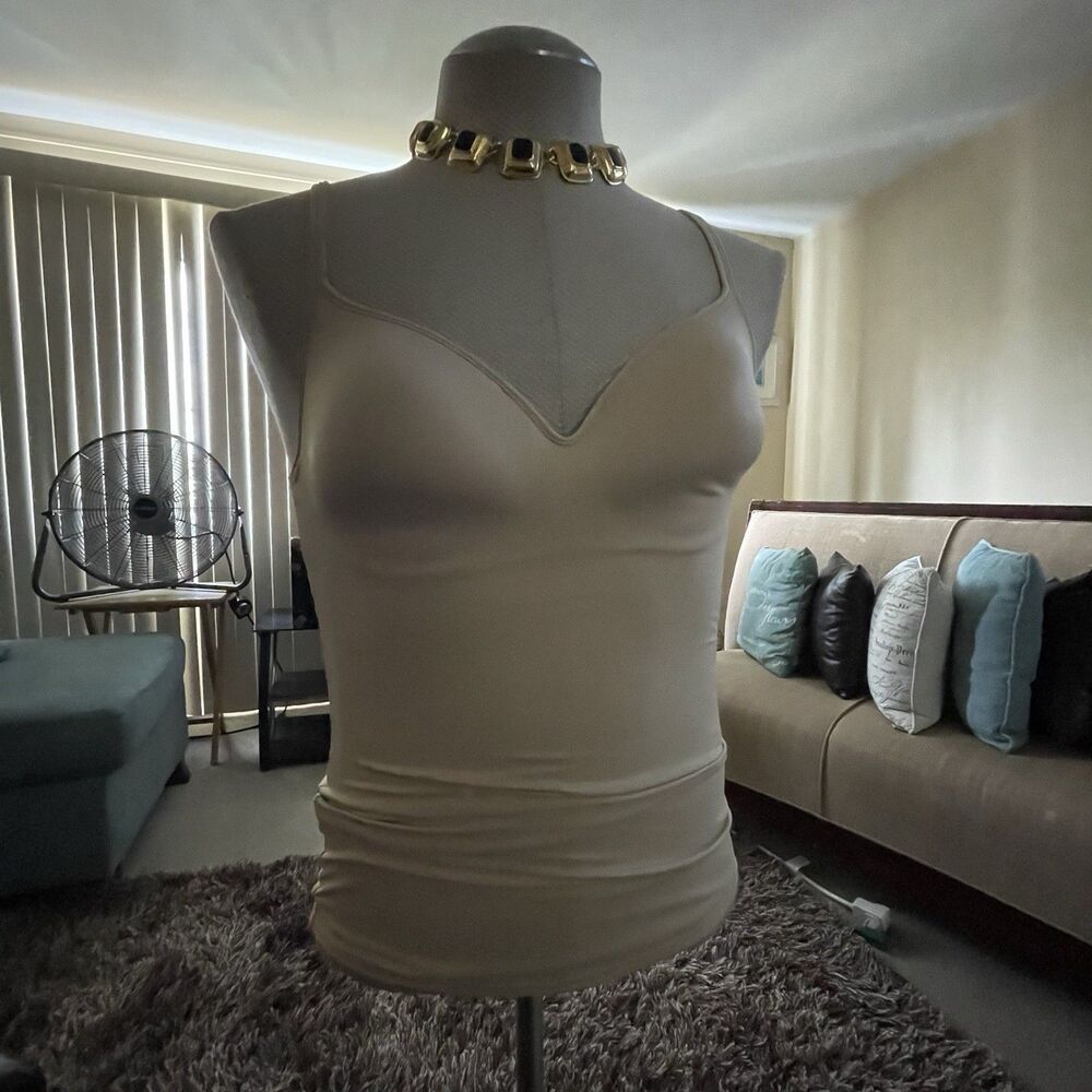 Maidenform Long Tank Shapewear Dressing Fat Free Adjustable Straps Smoothing LRG